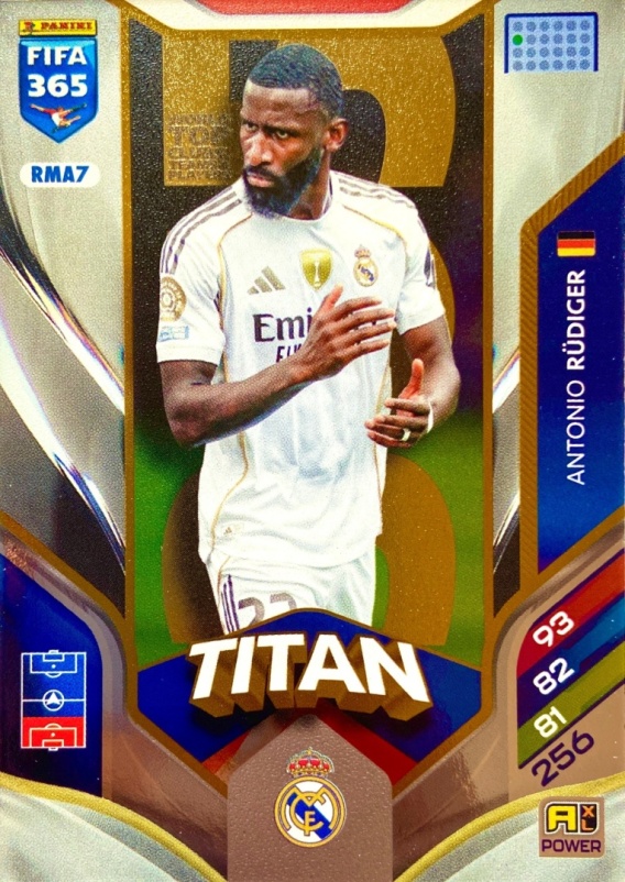 RMA7 Antonio Rüdiger Real Madryt Power Titan FIFA 365 2026 > Panini